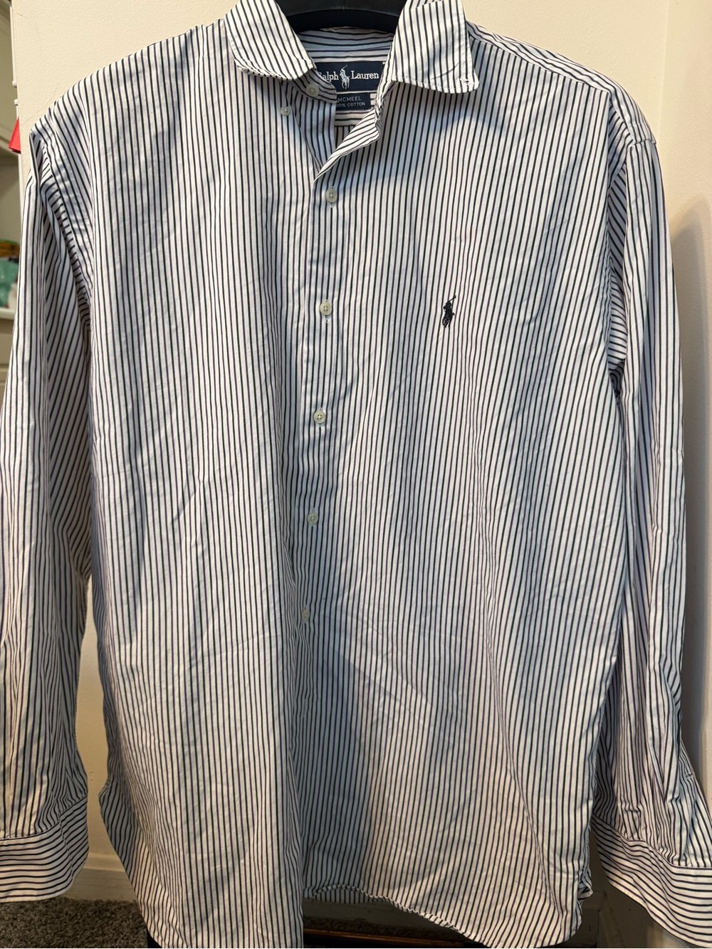 Ralph Lauren Mens Purple/Black/purple/white Long Sleeve Button Down Shirt Sz L